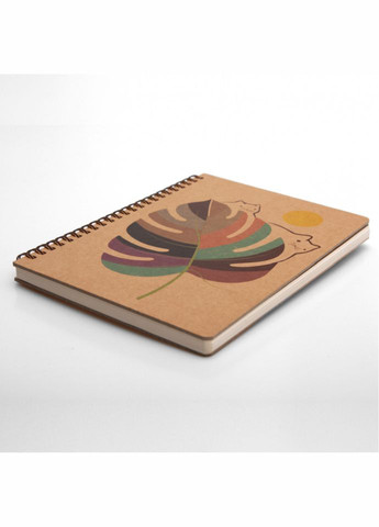 Блокнот "Монстера" еко крафт-картон 11119-Т-KR А5 на пружині Kiri sketch (304404127)