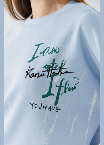 Голубой свитшот с узором женский q05 голубой On me (315865346)