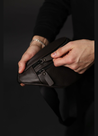 Мужская бананка, кожаная сумка на пояс, коричневая (коричневая) SKILL Бананка (296478634)