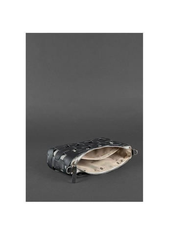 Кожаная плетеная сумка женская через плечо Пазл S Krast Черный BlankNote (302009189)