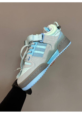 Блакитні Осінні кросівки чоловічі adidas forum x bad bunny light blue адідас форум бед банні No Brand