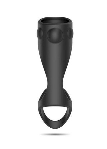 Силіконова насадка на член із додатковою стимуляцією, насадка на пеніс для продовження ерекції Чорна No Brand (314874588)