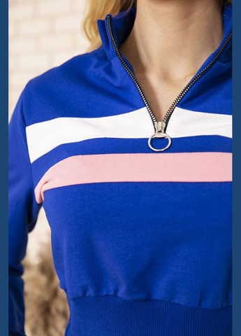 Синій вкорочений жіночий світшот, олімпійка на блискавці, колір жовтий, Ager (266815286)