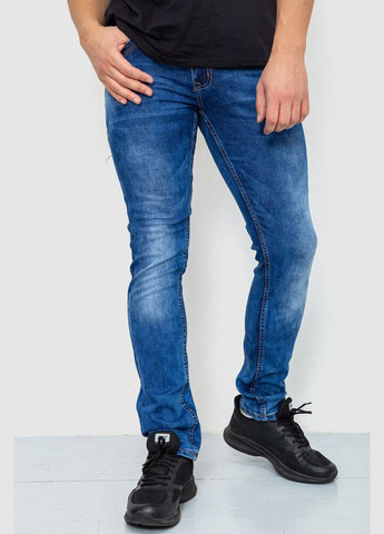 Синие демисезонные прямые джинсы мужские синие с потертостями размер 27 (sku_243r4034) Ager