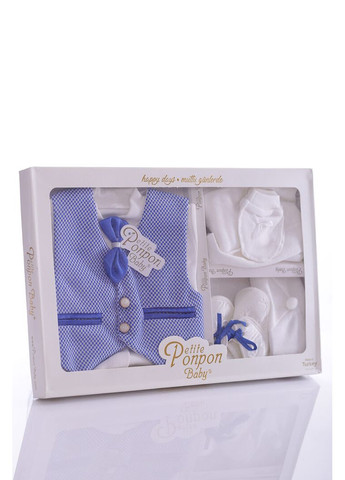 Синий демисезонный комплект праздничный на мальчика с галстуком синий хлопковый ponpon baby 62 см (44670) BABYKROHA