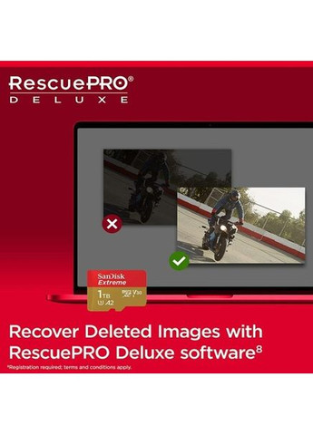 Карта пам'яті microSDXC 1TB Extreme class 10 UHS-1 U3 + SD адаптер (SDSQXAV-1T00-GN6MA) SanDisk (323098737)