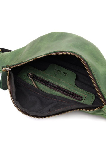 Сумка на пояс через плече шкіряна чоловіча Зелений 35642 Shvigel (334673997)