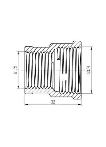 Муфта Forte 1/2" ВВ хром SF357H2015 Thermo Alliance (400363405)