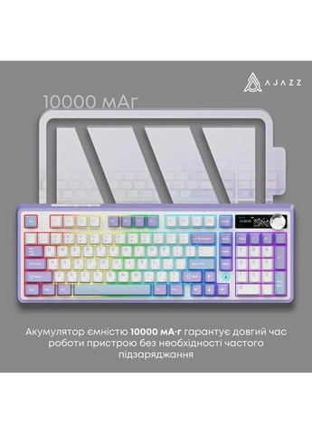Беспроводная механическая клавиатура AK980 V2 Gift Switch V2 Purple White Blue (AK980-V2-G-PWB) Ajazz (377734356)