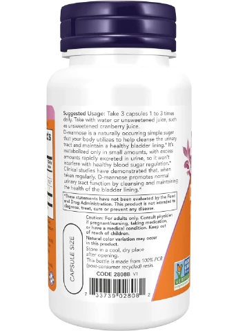 D-манноза D-Mannose 500 mg 60 vcaps Now (279233506)