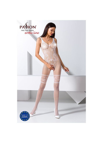 Бодистокинг BS069 white, комбинезон, имитация чулок и боди PBS069W Passion (316472316)