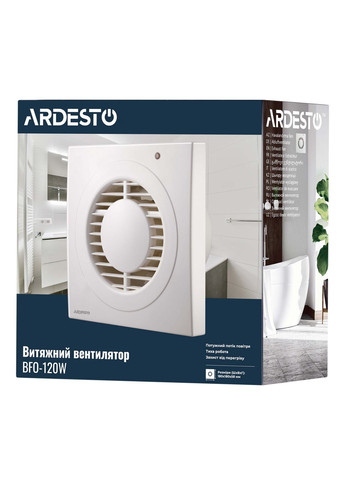 Вытяжной вентилятор BFO120W 20 Вт, 150 м3/ч, 2300 об/мин, 35 дБ, белый Ardesto (314776660)