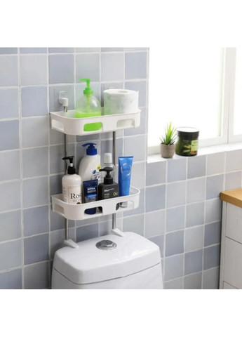 Двухъярусная полка-стеллаж для туалета и ванной 30х14х58 см белый (2104618624) No Brand (351363112)