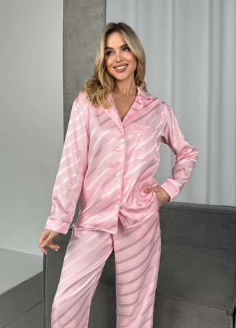 Розовый демисезонный домашний костюм свободного кроя No Brand