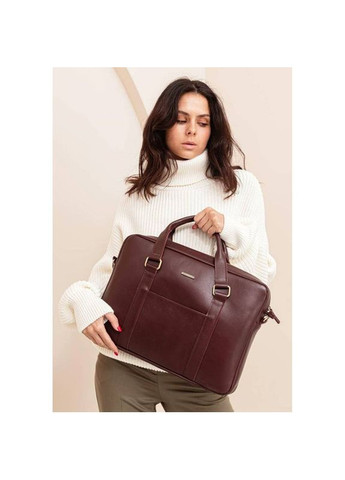 Сумка через плече жіноча для ноутбука та документів шкіряна Бордовий BlankNote (302007679)