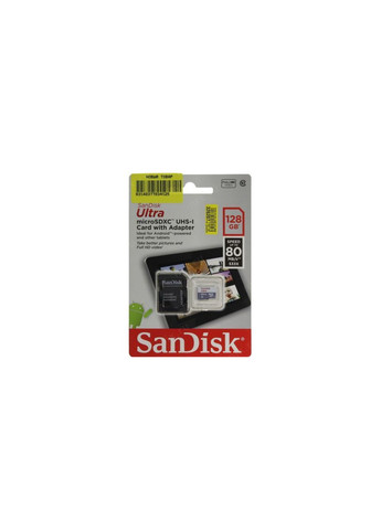 Картка пам'яті microSDXC Ultra 128 GB Class 10 UHS1 (з адаптером) (SDSQUNS-128G-GN6TA) SanDisk (278015907)