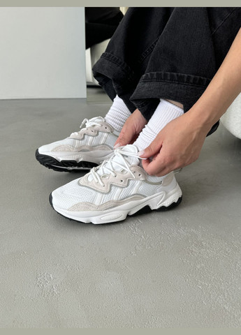 Білі Осінні кросівки чоловічі і жіночі adidas ozweego white beige | адідас озвіго білі бежеві No Brand