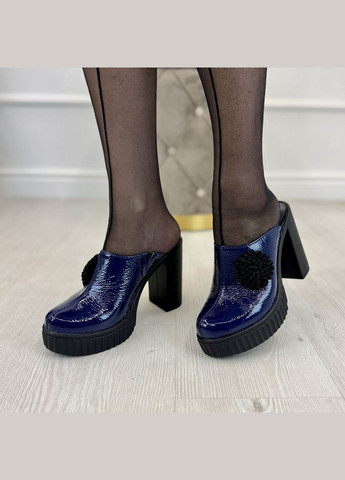 Vasha para Женские лаковые сабо на тракторной подошве. синий з, украина — демисезон (322247826)