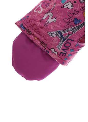 Рожевий зимній комбінезон на синтепоні для дівчинки з принтом сердечек нуль підстібка рожеве коричневе хутро 86 см (50726) BABYKROHA