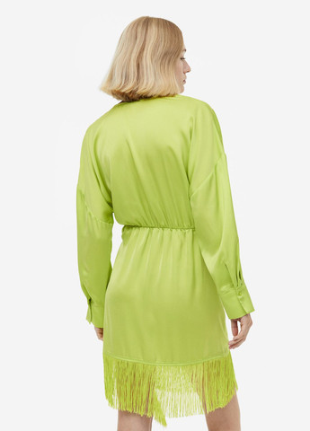 Салатовое кэжуал платье H&M однотонное