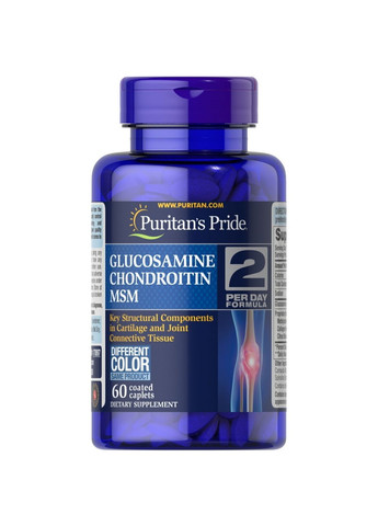Препарат для суставов и связок Chondroitin Glucosamine MSM 2 Per Day Formula, 60 каплет Puritans Pride (293422112)