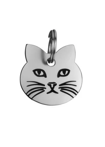 Адресник для котов из нержавеющей стали Котик серебристый No Brand (375853314)