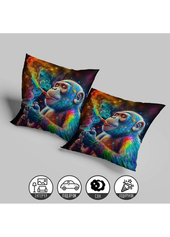 Плюшевая подушка "Король обезьян", 33×33 см, 3D изображение / 1309033UA WONKEY (359448041)