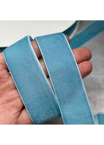 Велюр стрічка 2,5 см, колір-небесно-блакитний, метр No Brand (314506036)