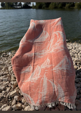 Покривало гіпоалергенне бавовняне 100х180 см Персиковий (П4К-AL-peshtamel-002-03) No Brand (308754707)