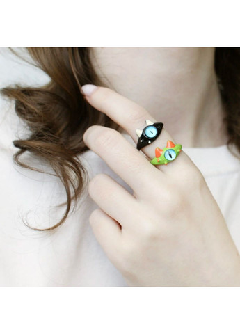 Каблучки з мультяшним котиком і милими монстриками комплект трьох колечок з оком парні з кавай вушками унісекс для підлітків No Brand (361849853)