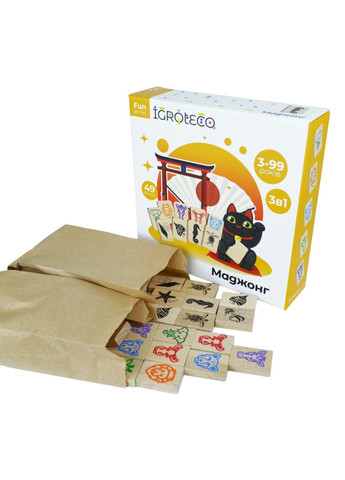 Дерев'яна гра "Дитячий маджонг" 900552, 49 деталей Igroteco (306435970)