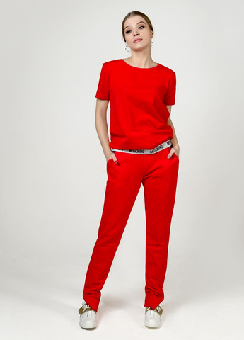 Красная летняя женская красная футболка underwear Moschino