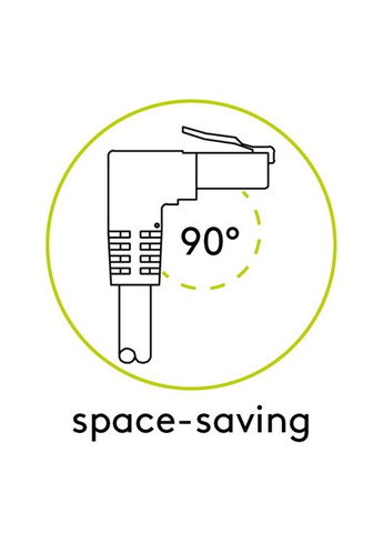 Патч корд неекранований RJ45 UTP6a 0.25m patch AWG25 1x90° D=5.9mm PoE+ Goobay (369645777)
