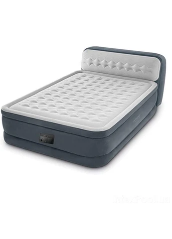 Надувне ліжко 64448 HEADBOARD AIRBED 152 Х 236 Х 86 см зі спинкою, вбудований насос 220 В Intex (382744004)