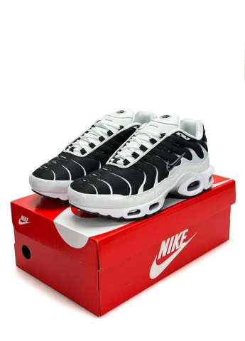 Чорно-білі кросівки чоловічі white black демісезон No Brand Air Max Plus Tn