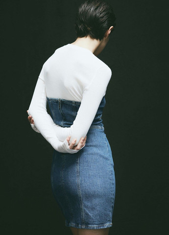 Синя джинсова сукня H&M однотонна
