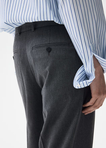 Серые классические демисезонные брюки H&M