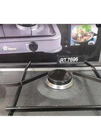 Газовая настольная плита MS-6603 на 3 конфорки металлическая эмалированная поверхность Серая Domotec (361851576)