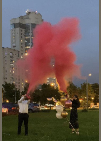 Белый Баллон Гендер Пати 1 кг с Розовой Краской Холи, Gender Party BOY OR GIRL, белый с черной наклейкой DobraMAMA (329194594)