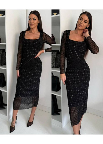 Черное платье женское нарядная сетка. празднично No Brand