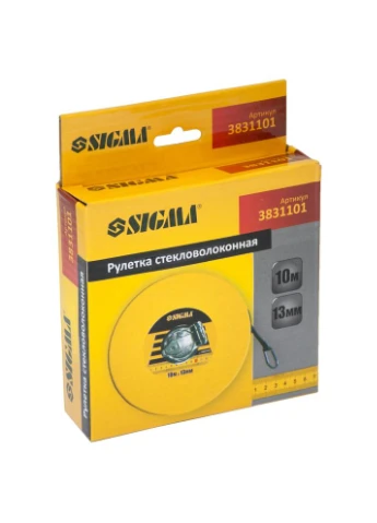 Рулетка стекловолокно 10м×13мм (3831101) Sigma (395985876)