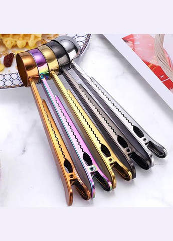 Ложка мірна для кави чорного кольору із затискачем нержавіюча сталь REMY-DECOR (293152651)