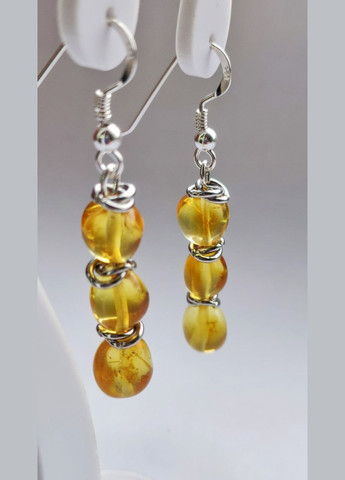 Серьги 2521 из натурального янтаря оттенок медовый серьга серебро MINOV (304287743)