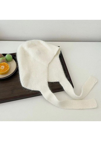 Жіночий Зимовий Капелюх Капор В'язана Тепла Шапка на Зав'язках з Ангори Модний Головний Убір на Зиму 2026 No Brand в'язана шапка капор з ангори (372177475)