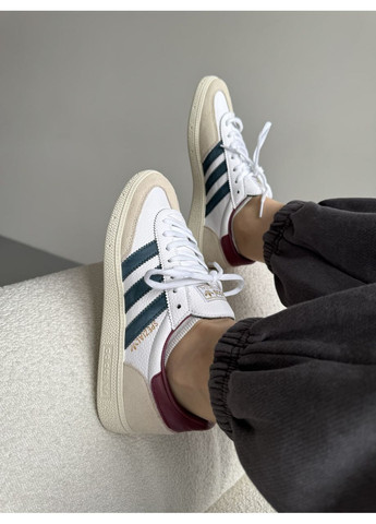 Белые демисезонные кроссовки мужские adidas spezial white / beige / red адидас специал No Brand