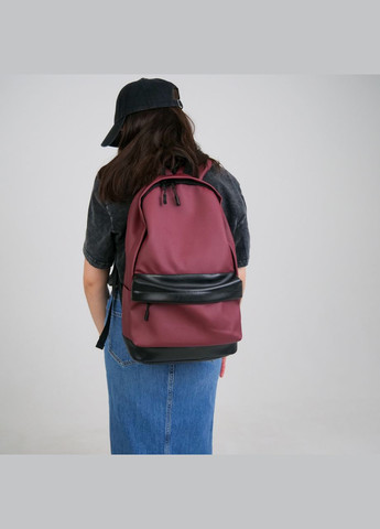 Універсальний рюкзак у зручному розмірі в екошкірі, бордовий колір ToBeYou city (293247117)
