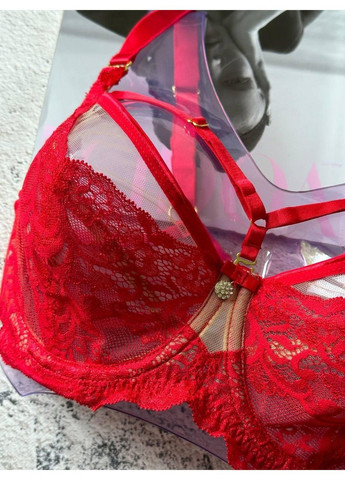 Красный красный тонкий бюстгальтер без поролона со стрепами Lanny Mode