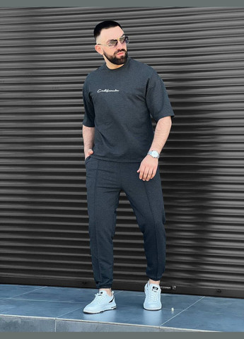 Графитовый летний котюм весна/лето качественная двонтика и пошив No Brand