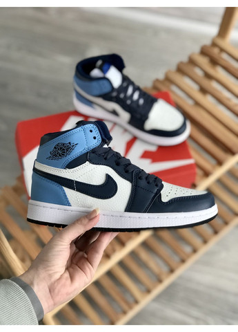 Кросівки жіночі і чоловічі Nike Air Jordan 1 Retro High Patent Blue toe| Найк Джордан 1 Ретро сині No Brand сині демісезони (362561831)