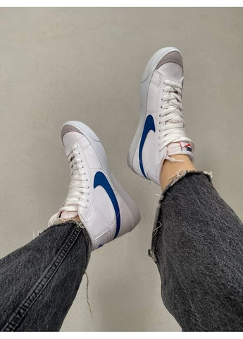 КРОССОВКИ ЖЕНСКИЕ NIKE BLAZER MID 77 BLUE НАЙК БЛЕЙЗЕР СИНИЕ No Brand синие демисезоны (391946915)